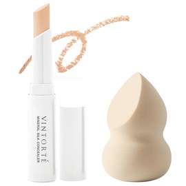 VINTORTE Mineral Silk Concealer Set with Puff Stick Spot Cover Dark Dark Concealer Stick Sensitive Skin Ventorte (Light Pink, Stick + Puff)