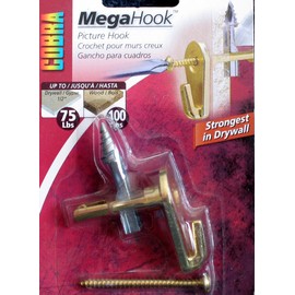 Cobra Mega Hook Picture Hook: For Up to 75 Pounds