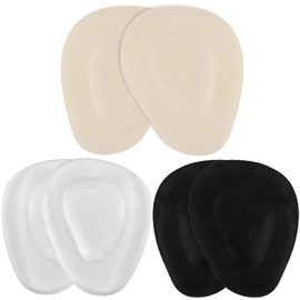 LNQ LUNIQI 3 Pairs of Forefoot Non-Slip Stickers High Heels Non-Slip Insoles Gel Pads Forefoot Pads Bunion Pad Surface Velour Insoles (Black Apricot Transparent)