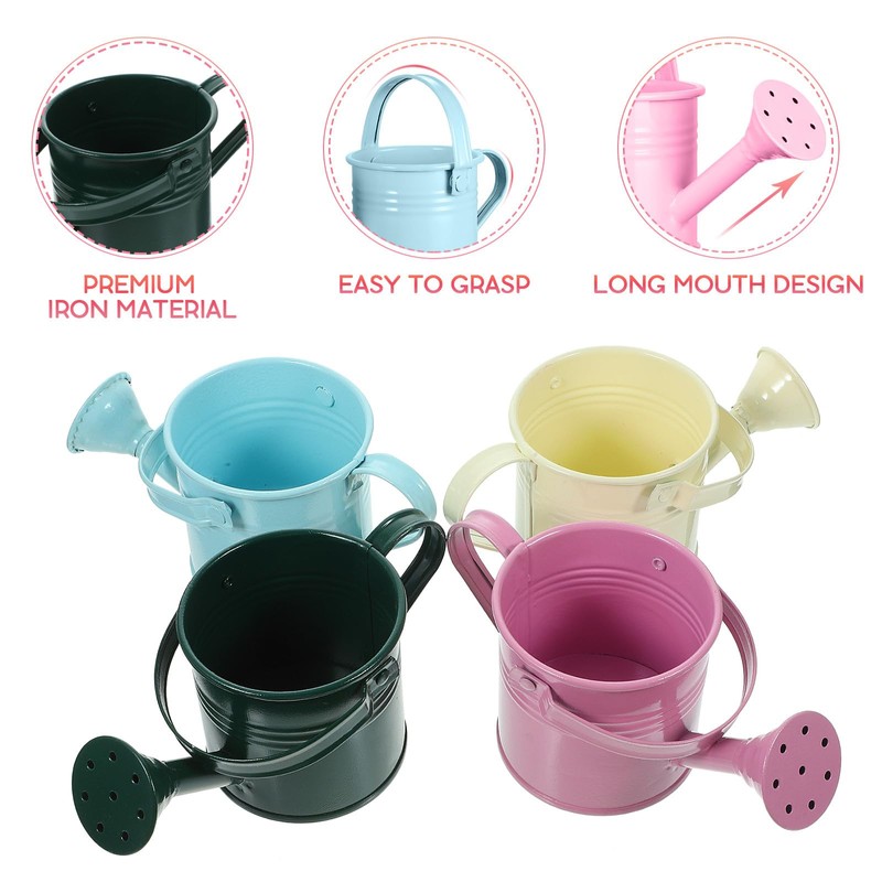5 Pack Small Metal Watering Cans for Kids, Toy mini