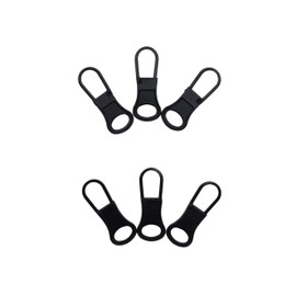 6 Pack Zipper Pull Replacement, Detachable Metal Zipper Pulls Repair Kit, Black Zip Puller Tabs for Jackets, Backpacks, Luggage and Clothing
