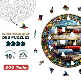 Individz Wooden Puzzle for Adults Children, Unique Animal-shaped Magic Book Wooden Puzzle, Creative Birthday Gift for Adults (L-34 x 34 cm, 300 Pieces)