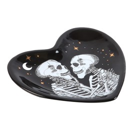 Something Different Wholesale Skeleton Couple Heart Trinket Dish - Gothic Wedding Gifts, Anniversary Decor, Til Death Do Us Party Range - Unique Presents from