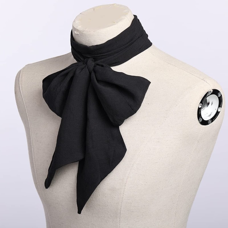 COSDREAMER Mens Renaissance Scarf Jabot Cravat Costume Collar (Black)