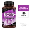 Biotin Hair Tablets Biotin Tablets with Zinc and Selenium 12 000 mcg Vegan Vitamin for Hair Skin Nails High Strength Made in England, 1 Pack, 60 Tablets / 비오틴 헤어 정제 아연과 셀레늄이 함유된 비오틴 정제 12 000mcg 모발 피부 손톱을 위한 비건 비타민 고강도 영국산, 1개, 60정