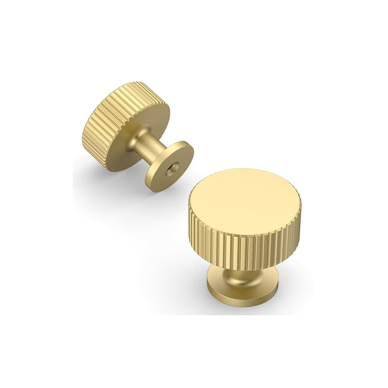 Amerdeco 10 Pack Brushed Gold Cabinet Knobs Single Hole Cabinet