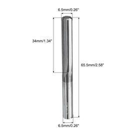 QUARKZMAN Spiral Reamer 6.5 mm H7 Solid Carbide Lathe Reamer 6 Straight Groove Straight Shank Milling Tool for Metal Wood Hole Friction