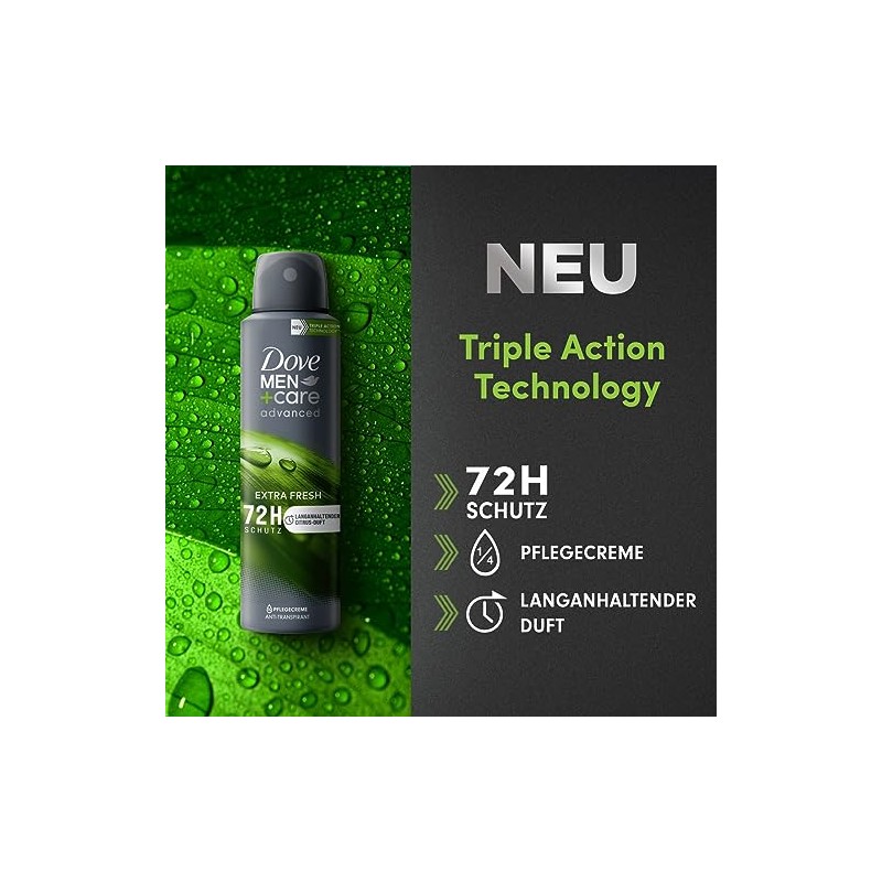 Dove Men+Care Advanced Antiperspirant Extra Fresh Protects 72 Hours from