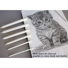 N NOROCME 12 PCS Blending Stumps and Tortillions Paper Art Blenders with Sandpaper Pencil Sharpener Pointer for Student Artist Charcoal Sketch Drawing Tools