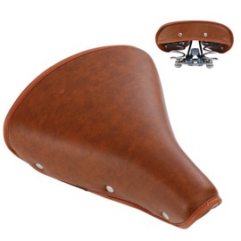 Vintage Bicycle Saddle, Brown Vintage Saddle, Retro Brown Genuine Leather Bicycle Saddle, Comfortable Bicycle Saddle, Classic Retro Bicycle Seat, Leather Saddle, Spring Saddle