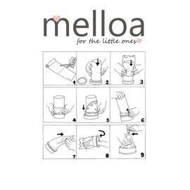 MELLOA Refill Film for Nappy Bin Compatible with Tommee Tippee: Sangenic, TEC, Simplee, Twist & Click and Other Models for Refill Cassettes (White, 50 m + Paper Tube)