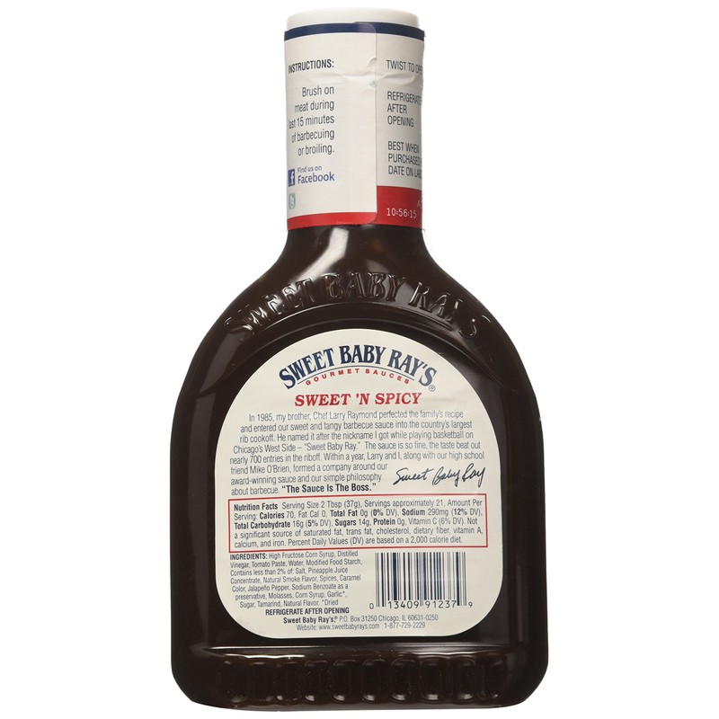 Sweet Baby Ray's Sweet 'n Spicy Barbecue Sauce 28 Ounce