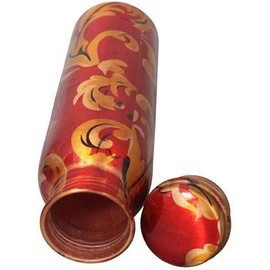 OSNICA Pure Copper Bottle, Handmade Floral Meena Printed Design Joint Free & Leak Proof 1000 ml Bottle
