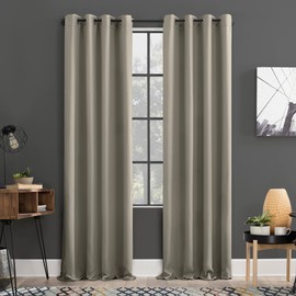 Sun Zero Soho 2-pack Blackout Energy Efficient Grommet Curtain Panel Pair, 54" x 120", Stone