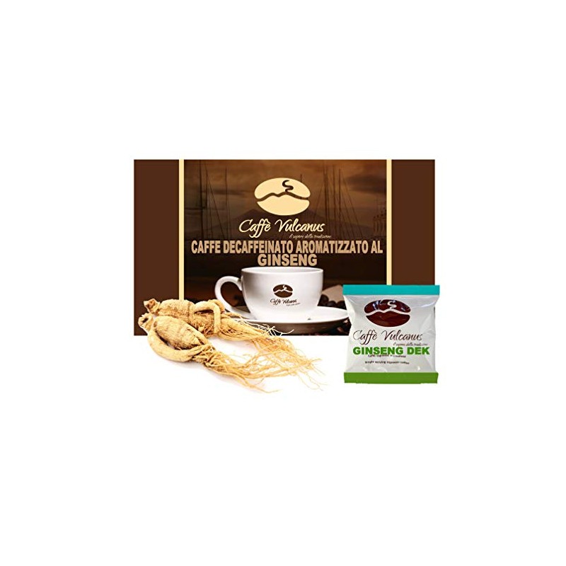 Caffè Vulcanus 50 Compostable Pads ESE44 - Decaffeinated Ginseng Coffee