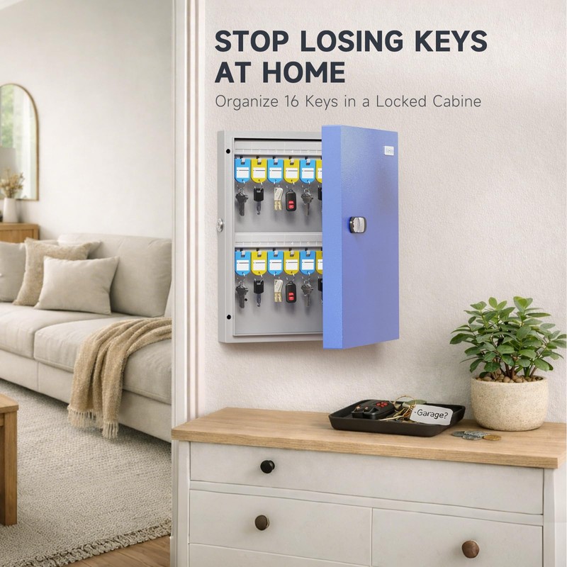 DiDiHere 32 Key Lock Box, Wall Mounted Key Management Cabinet