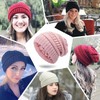 Womens Winter Warm Knitted Hat Satin Silk Lined Knit Chunky