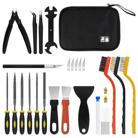 3D Printer Tool Kit, Anglecai 35 Pcs 3D Printer Nozzle Cleaning Tool Kit Includes Cleaning Tool, Scraper, Finishing Tool, File, Shovel, Tweezer, Wrench, Brush, Wire Cutter, Engraving Knife