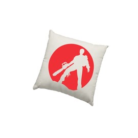 Horror Movie Cushion Cover - Evil Dead Scatter Cushion Home Accessory Pillow Bedroom Supernatural Horror Film Chainsaw Army - Natural Canvas 50x50cm