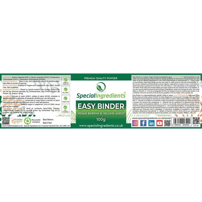 Easy Binder 100g - Vegan Friendly Gelling Agent & Binder,