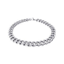 RUGGED steel Women's Curb Chain Stainless Steel Solid Stylish XXL Statement Necklace High Gloss, Stainless Steel, No Gemstone