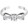 925 Sterling Silver Cubic Zirconia Bow Tie Toe Ring