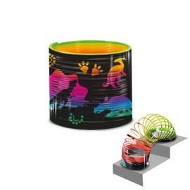 Super Spring - Dino from Deluxebase. 6.5cm Jurassic Rainbow Spring Toy. Fantastic fidget toys for adults and kids