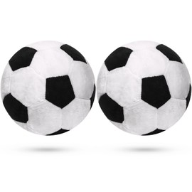 2 Pieces Plush Soccer Balls Operation Christmas Soccer Ball Stuffed Pillow Black and White Soft Throw Pillows for Girls and Boys Soccer Ball Themed Room Decor Sport Themed Party Decoration, 7.5 Inch