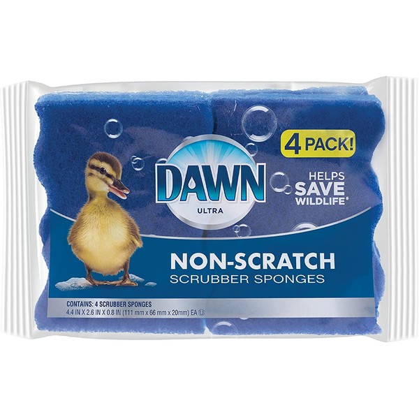 Dawn Ultra Non-Scratch Premium Scrubber Sponges, 4 Count
