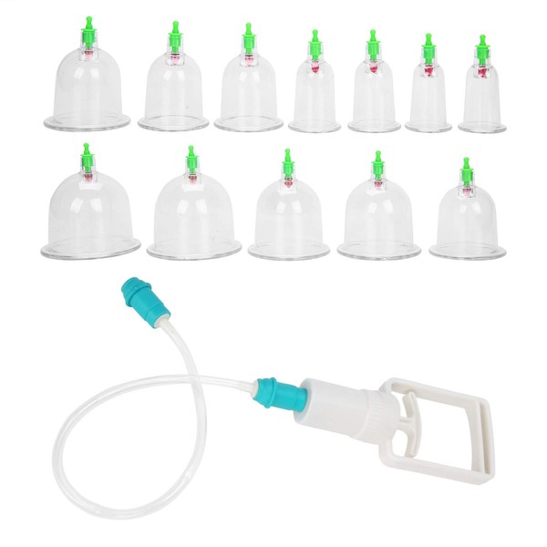 Durable Practical 12 Piece Body Therapy Massage Cupping Set for Women and Men Lightweight for Home Use