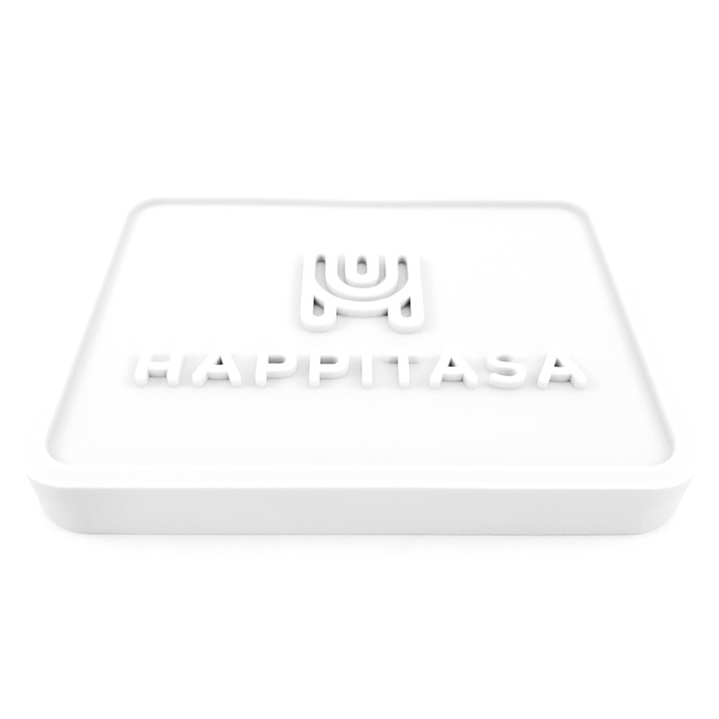 Happitasa Silicone Soap Dish Tray and Sponge Holder with Drain