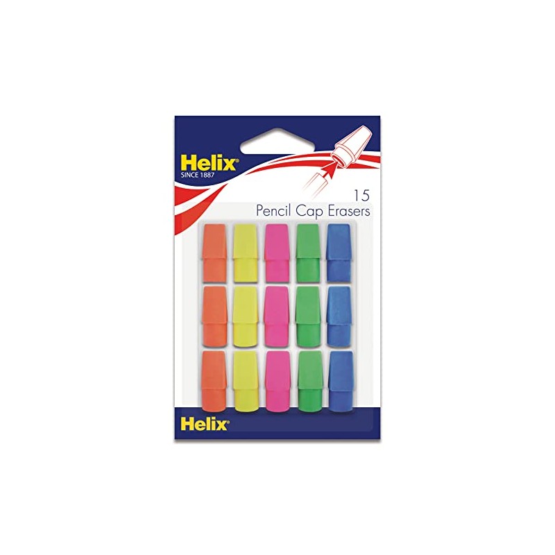 Maped Helix USA - Classic Pencil Cap Erasers, 15-Pack -