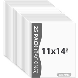 Somime 25 Pack Backing Boards Only - 11x14 Uncut White Mats Matboards, Acid Free Backerboards for Art Prints, Ideal for Photos/Pictures/Prints/Frames/Arts