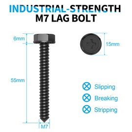 HOME VISION Lag Bolt Kit for TV Wall Mount, Including M7x55mm Lag Bolts, Wall Anchors, Washers, Allen Key, Bubble Level, for Wood Stud/Brick/Concrete Wall Installation