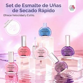 SAVILAND - Juego de esmaltes de uñas perlado: secado rápido, 12 ingredientes libres, esmalte Aurora, 6 colores brillantes, morado, rosa, azul, para uñ