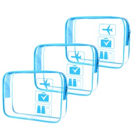 3 Pack Clear Toiletry Bag,TSA Approved Toiletry Bag,Portable Travel Makeup Bags with Zipper,Travel Makeup Cosmetic Bag for Women Travel Accessories Essentials for Men and Women