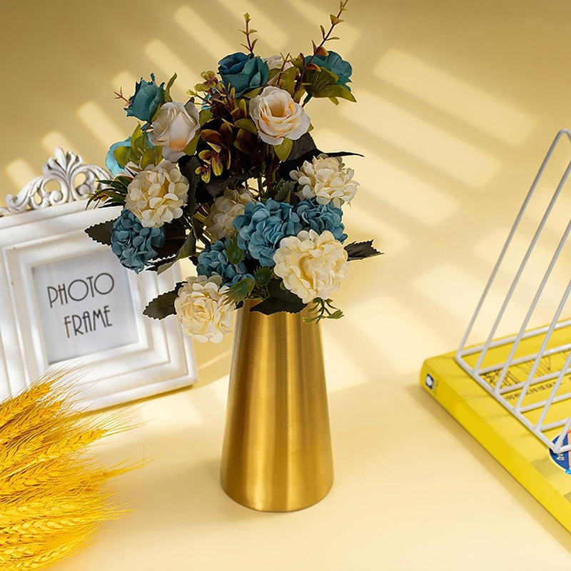 Generic Metal Flower Vase,Golden Vase Stainless Steel Decorative Creative -