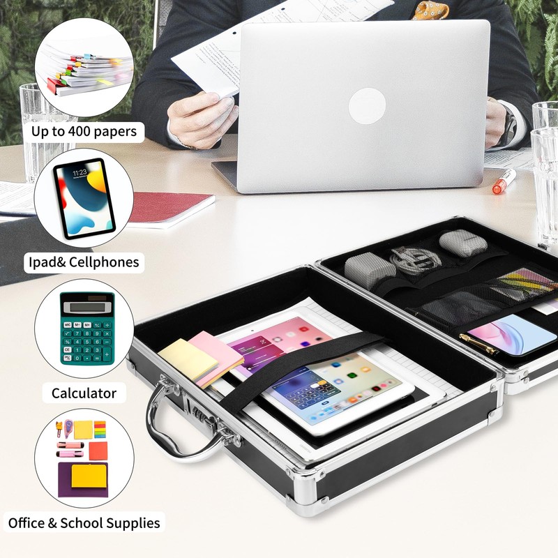 Pechor Clipboard with Storage Combination Lock Clipboards Briefcase Heavy Duty