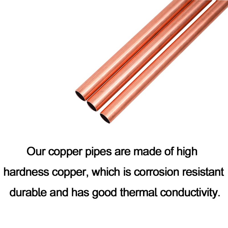Eoiips Copper Round Tube 3/4”OD x 43/64”ID (17-19mm) Straight Copper