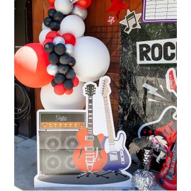 Life-Sized Rock Guitars and Amplifier Cardboard Stand-Up Party Decoration Photo Booth Prop 50" H