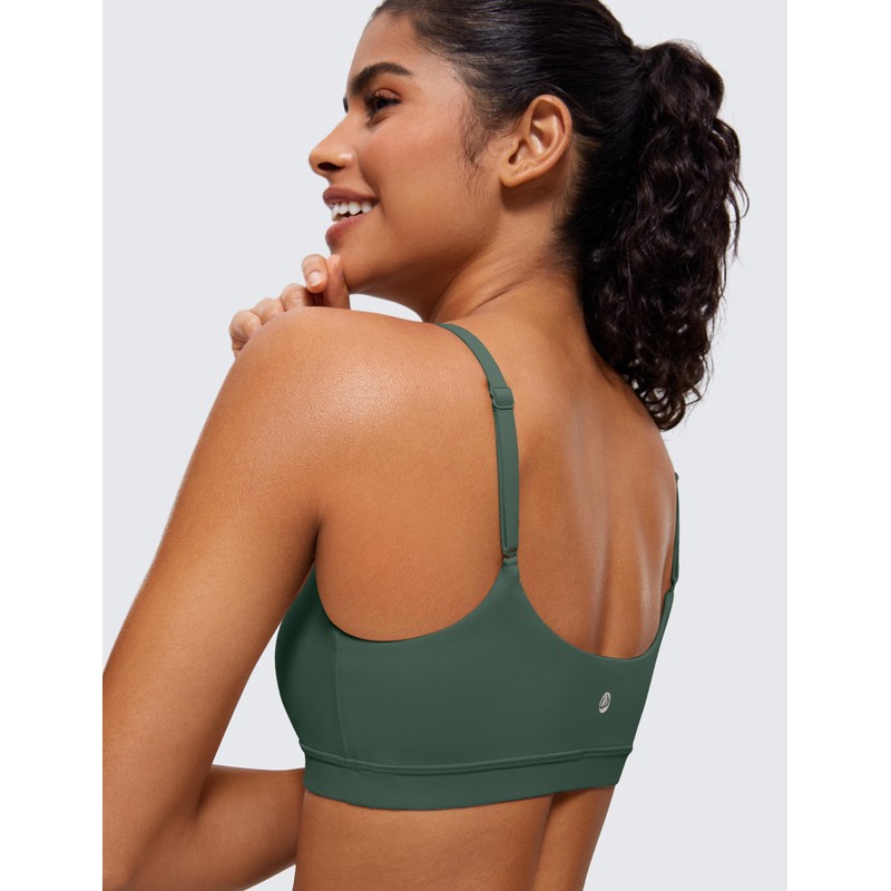 CRZ YOGA Womens Butterluxe Adjustable Spaghetti Strap Sports Bra -
