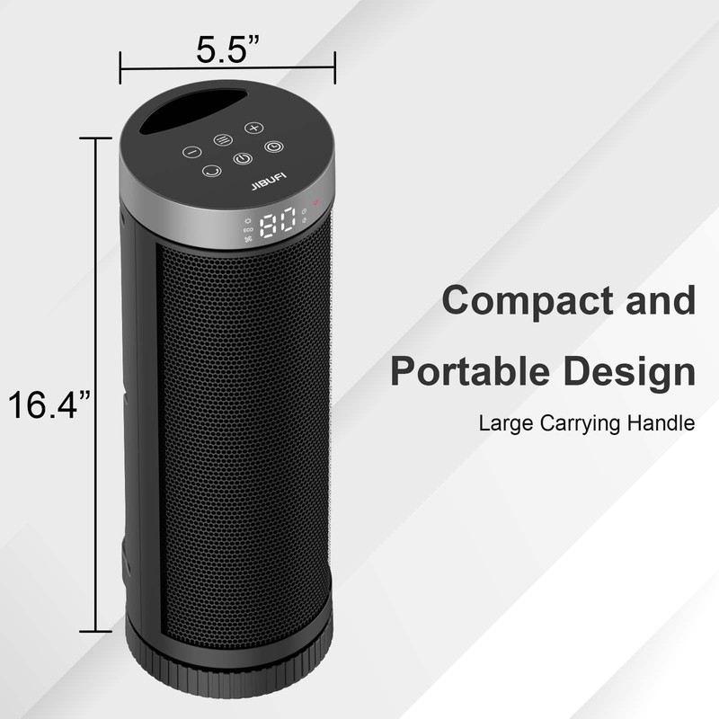 Ceramic Space Heater, Portable Indoor Heater with Remote Control, Three