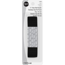 Dritz Non-Roll Woven, 3/4-Inch by 1-Yard, Black Elastic