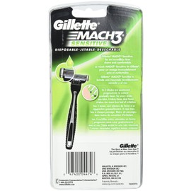 Gillette Mens Mach 3 Sensitive Disposable Razors 3 Count (3 Pack)