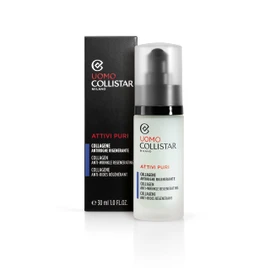 Collistar Attivi Puri Regenerating Anti-Wrinkle Collagen for Men, Replenishing, Elasticating, Anti-Wrinkle Serum, Daily Use, After Shaving, Also Suitable for Sensitive Skin, 30 ml