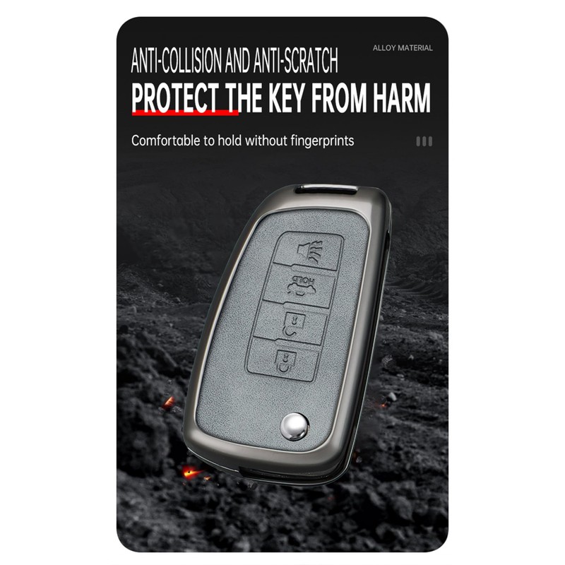 ontto Fit for Nissan Flip Folding Key Fob Cover Metal