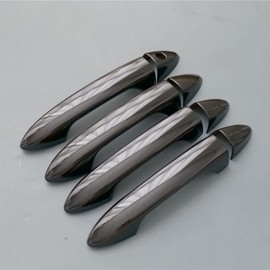 ZiWen Gloss Black Door Handle Cover Protector Trim for Honda Accord 2013 2014 2015 2016 2017 Pilot Ridgeline Passport (Gloss Black No Keyless Holes)