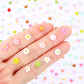 200 Pieces Colorful Tiny Flowers for Dollhouse Miniatures Resin Flowers for Crafts Tiny Things for Fairy Garden Micro Landscaping Decoration