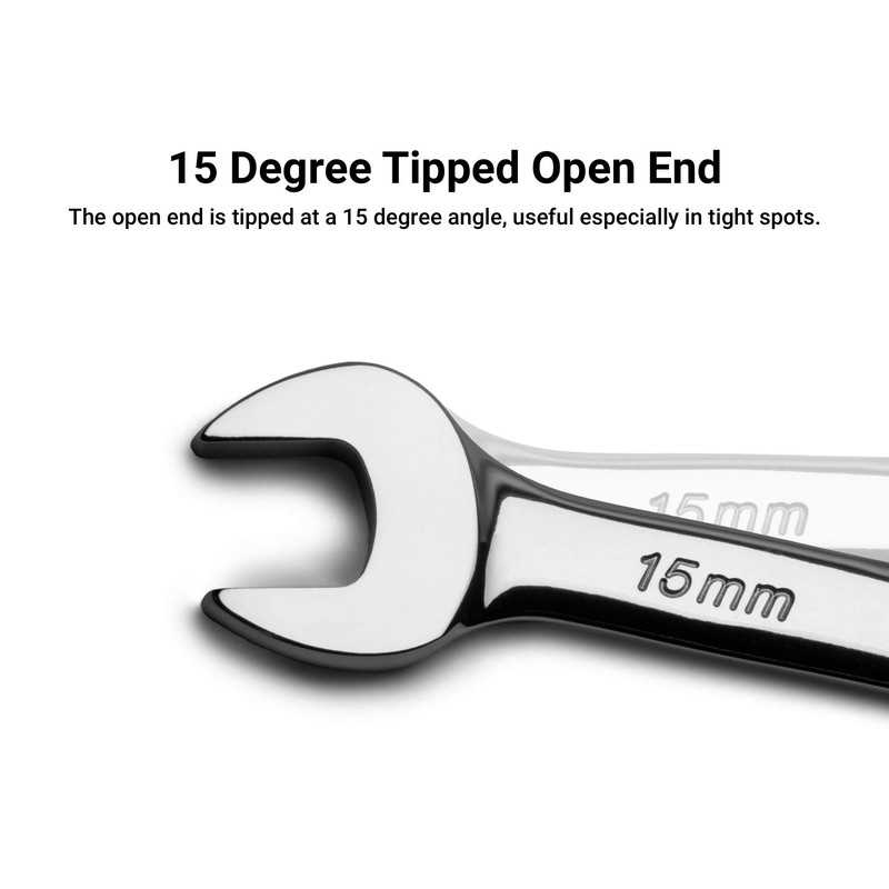 Capri Tools 19 mm Combination Wrench, 12 Point, Metric, Chrome