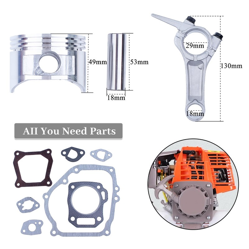 HAISHINE 68MM Piston Ring Connecting Rod Engine Full Gasket Set